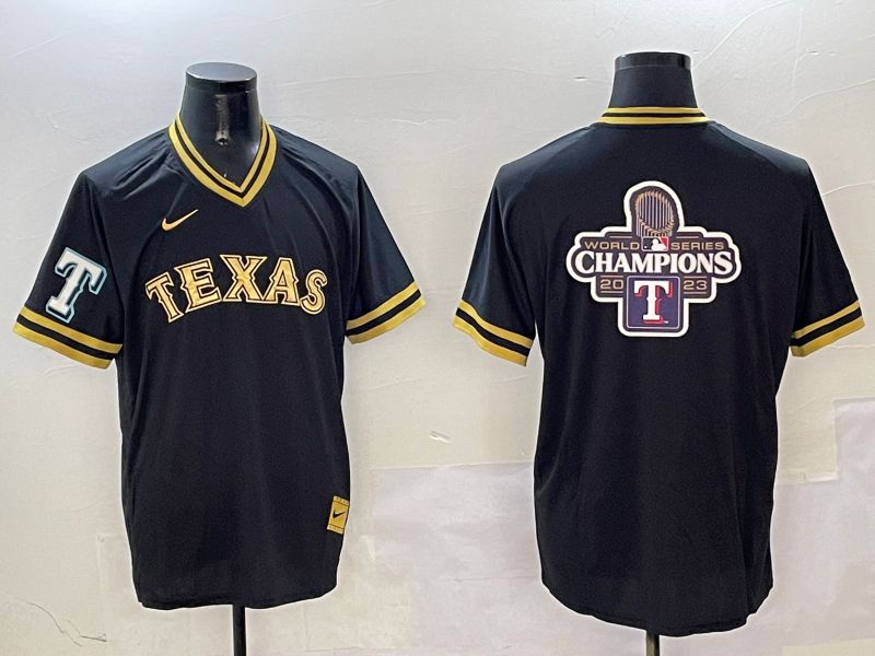 Men Texas Rangers Blank Black Gold Game 2025 Nike MLB Jersey style 11->texas rangers->MLB Jersey
